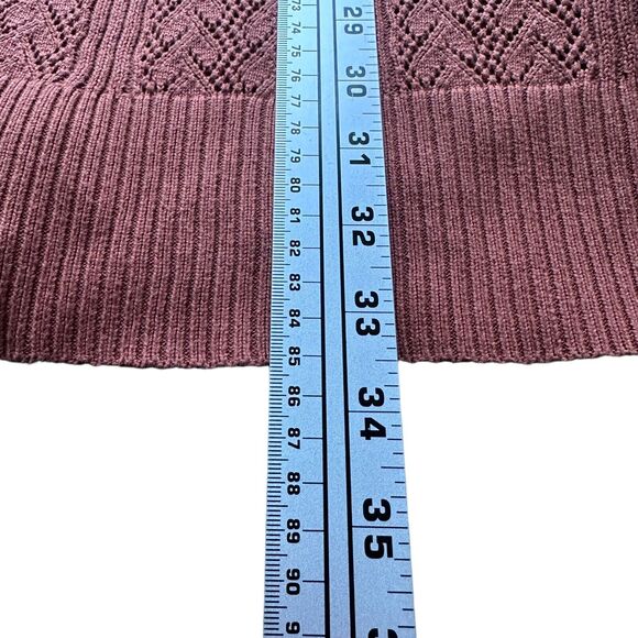 Peruvian Connection Cardigan Sweater Womens XS Rust Open Knit Long Duster Cotton - Picture 9 of 9
